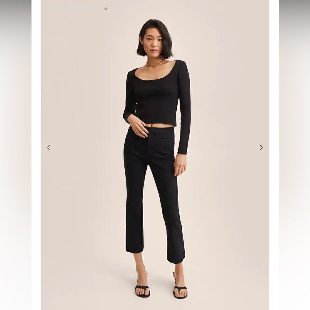 Mango Flare crop pants in black size 2 NWT